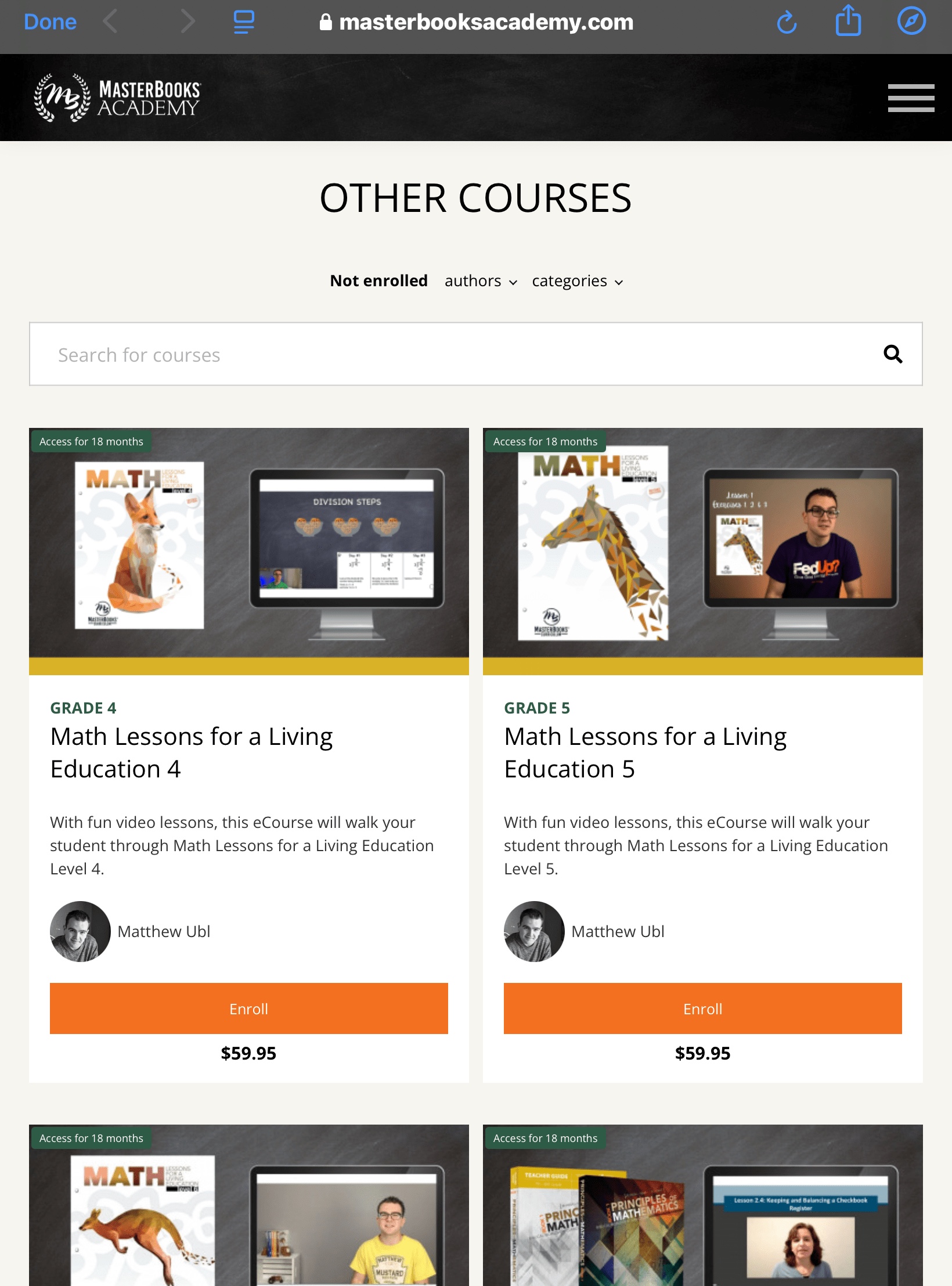 Master Books Math Math Lessons for a Living Education Level 5 – A Solid, Engaging, and ...